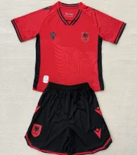2025/26 Albania Home Red Kids Soccer Jersey 阿尔巴尼亚