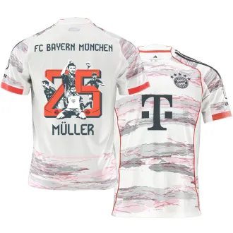 Müller # 25 BFC Away Fans Soccer Jersey 2025/26 纪念版号码