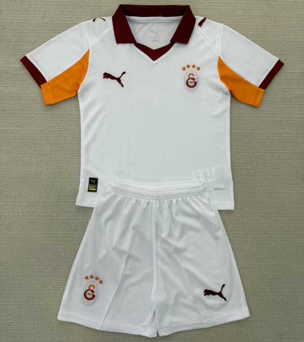 2025/26 Galatasaray Away White Kids Soccer Jersey
