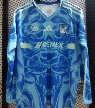 2025/26 U.A.N.L Tige Away Blue Long Sleeve Soccer Jersey