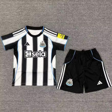 2025/26 Newcastle Home Black White Kids Soccer Jersey