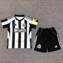 2025/26 Newcastle Home Black White Kids Soccer Jersey