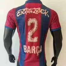 #2 BARCA  2025/26 BA Joint Edition Cactus Jack Player Version Soccer Jersey