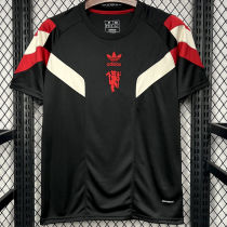 2025 M Utd Black Retro Style Soccer Jersey