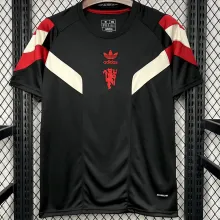 2025 M Utd Black Retro Style Soccer Jersey