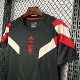 2025 M Utd Black Retro Style Soccer Jersey