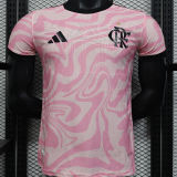 Familia #10 Flamengo Pink Player Version Soccer Jersey 2023 带胸前广告 球员版