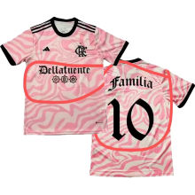 Familia #10 Flamengo Pink Fans Soccer Jersey 2023 带胸前广告