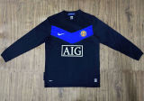 2009/10 M Utd Home Red Long Sleeve Retro Soccer Jersey