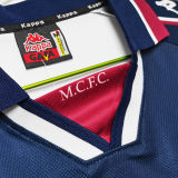 1997/98 Man City Away White Retro Long Sleeve Soccer Jersey
