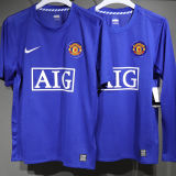 2008/2009 M Utd Third Blue Retro Player Version Soccer Jersey 球员版