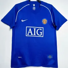 2007/08 M Utd Blue GK Retro Soccer Jersey