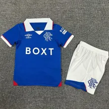 2025/26 Glasgow Rangers Home Blue Kids Soccer Jersey