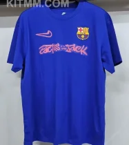 2025/26 BA x Travis Scott Blue Pure Cotton Jersey 胸前红色字