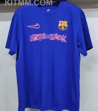 2025/26 BA x Travis Scott Blue Pure Cotton Jersey 胸前红色字
