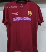 2025/26 BA x Travis Scott Red Pure Cotton Jersey 胸前红色字