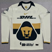 2025/26 Pumas UNAM Home White Long Sleeve Soccer Jersey