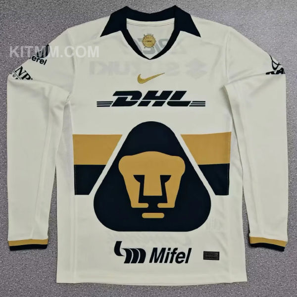 2025/26 Pumas UNAM Home White Long Sleeve Soccer Jersey