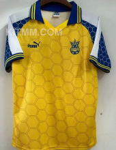 1998 Ukraine Home Yellow Retro Fans Soccer Jersey