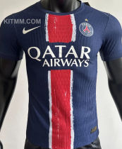 2024/25 PSG Home Blue Champion Style Player Version Soccer Jersey 前后带星