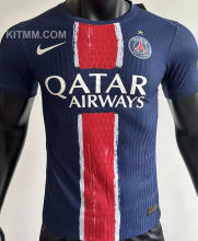 2024/25 PSG Home Blue Champion Style Player Version Soccer Jersey 前后带星