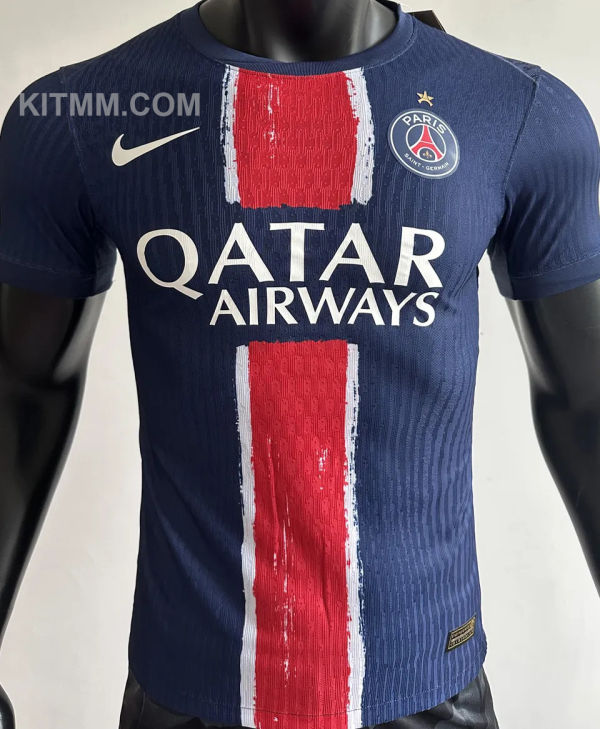 2024/25 PSG Home Blue Champion Style Player Version Soccer Jersey 前后带星
