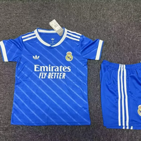 2025/26 RM Third Blue Kids Soccer Jersey有歪纹