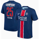 CHAMPIONS OF EUROPE 25 ICIC'EST PARIS PSG 1:1 Quality Home Blue Fans Soccer Jersey 2024/25 带星★★