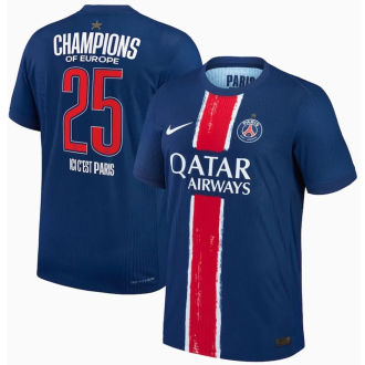 CHAMPIONS OF EUROPE 25 ICIC'EST PARIS PSG 1:1 Quality Home Blue Fans Soccer Jersey 2024/25 带星★★
