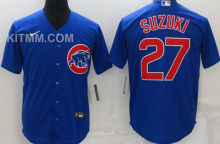 Chicago Cubs SUZUKI #27 Blue Baseball Jersey