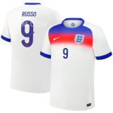RUSSO #9 England Home White Fans Soccer Jersey 2025/26 ★★