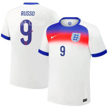 RUSSO #9 England Home White Fans Soccer Jersey 2025/26 ★★