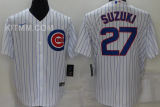 Chicago Cubs SUZUKI #27 White Baseball Jersey