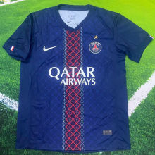 2025/26 PSG 1:1 Quality Home Blue Fans Soccer Jersey （Embroidery Champion Star） 刺绣的前塔星