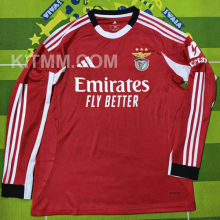 2025/26 Benfica Home Red Fans Long Sleeve Soccer Jersey