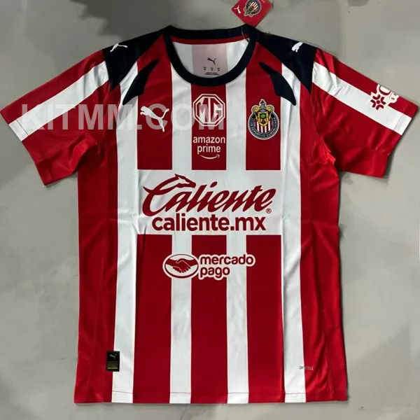 2025/26 Chivas Home Red White Fans Soccer Jersey
