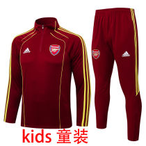 2025/26 ARS Maroon Retro Kids Sweater Tracksuit（黄色三边）