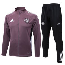 2025/26 M Utd Grey Purple Jacket Tracksuit