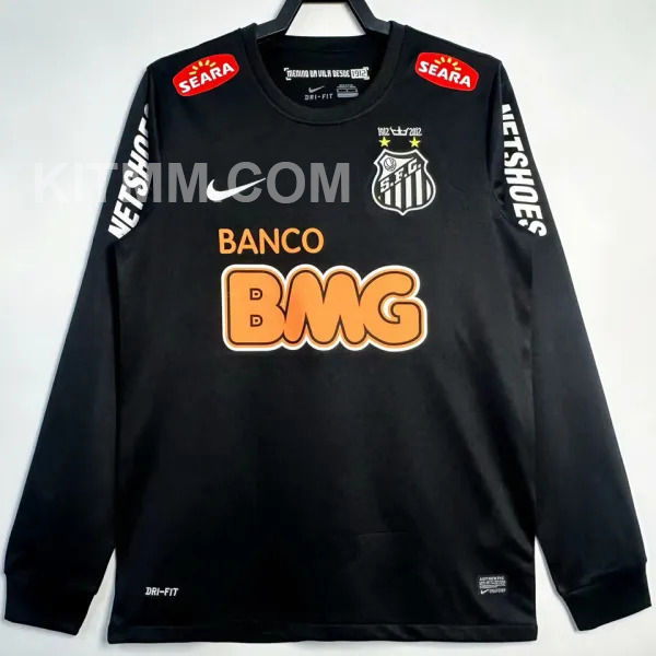 2012/13 Santos Black Retro Long Sleeve Soccer Jersey
