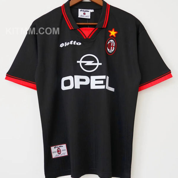 1997/98 AC Milan Away Black Retro Soccer Jersey
