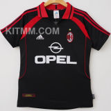 2000/2001 AC Milan Away Black Retro Soccer Jersey