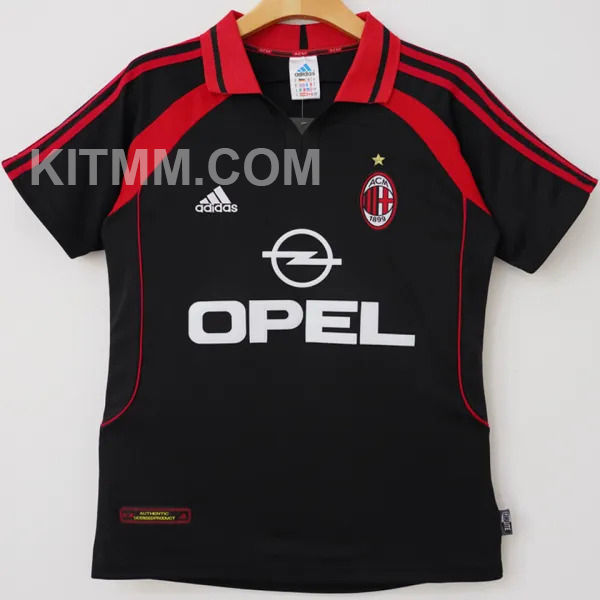 2000/2001 AC Milan Away Black Retro Soccer Jersey