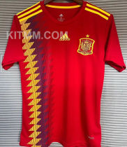 2018 Spain Home Red Retro Soccer Jersey