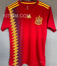2018 Spain Home Red Retro Soccer Jersey