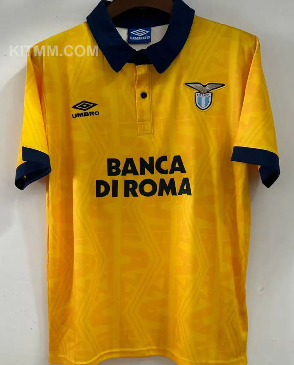 1992 Lazio Away Yellow Retro Soccer Jersey