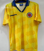 1994 Colombia Home Yellow Retro Soccer Jersey