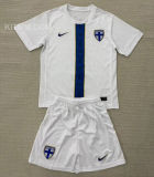 2025/26 Finland Home White Kids Soccer Jersey