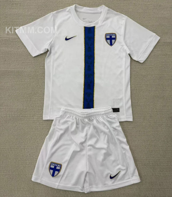 2025/26 Finland Home White Kids Soccer Jersey