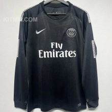 2017/18 PSG Third Black Retro Long Sleeve Soccer Jersey