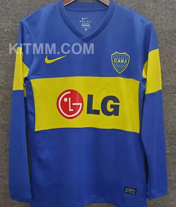 2011/12 Boca Home Blue Retro Long Sleeve Soccer Jersey